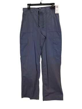 Hollister Men's Slate Blue Cargo Drawstring Cotton Blend Pants sz M